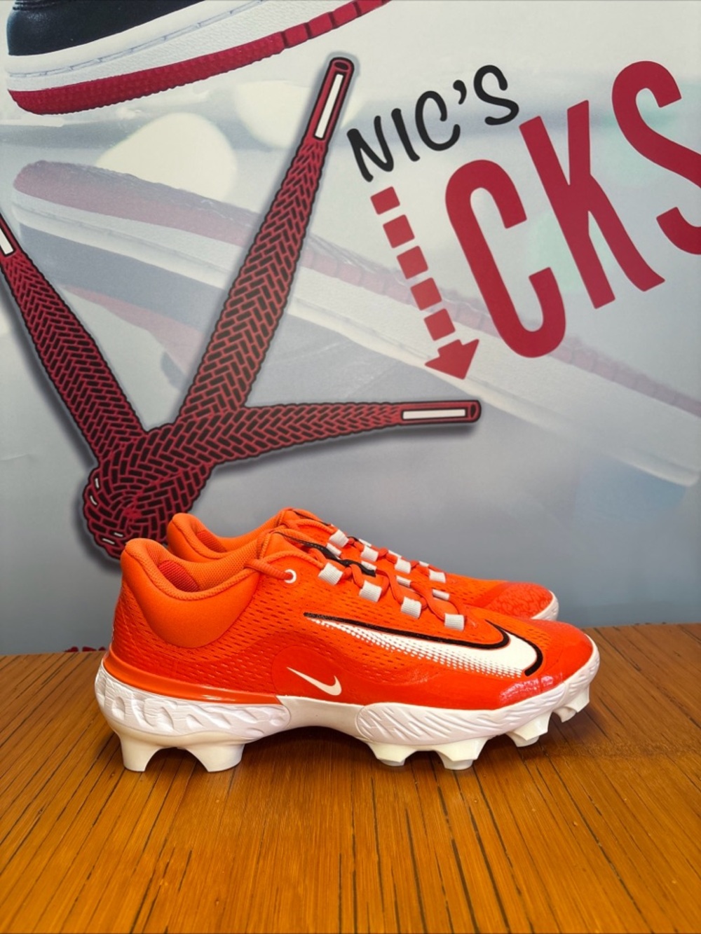 Nike Alpha Huarache Elite 4 Low Baseball Cleats Orange FN7221-800 Men’s 11.5 NEW